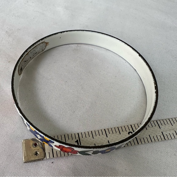 Amish PA Dutch metal enameled bracelet - Picture 3 of 6